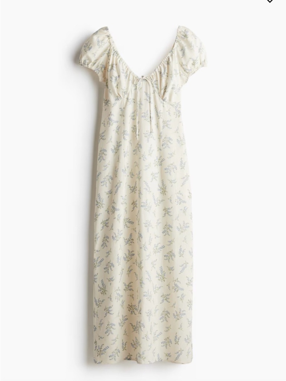 H&M Floral Linen Blend Maxi Dress Size XS